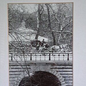🖤 Signed & Framed Robbie Pope Photograph Black & White Central Park Winter